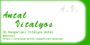 antal vitalyos business card