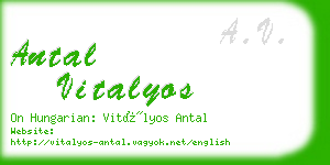 antal vitalyos business card